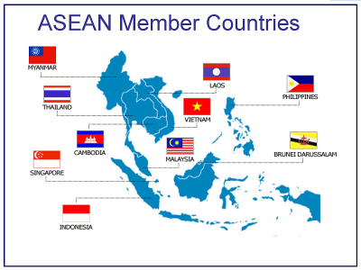 Mapa dels països membres de l’ASEAN